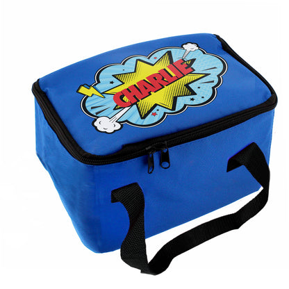 Personalised Superhero Blue Lunch Bag - MK&JD Gifts