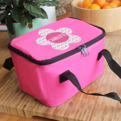 Personalised Flower Pink Lunch Bag - MK&JD Gifts