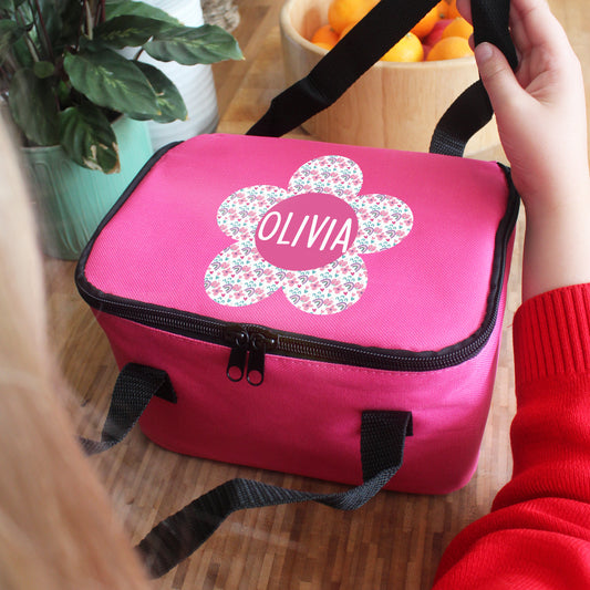 Personalised Flower Pink Lunch Bag - MK&JD Gifts