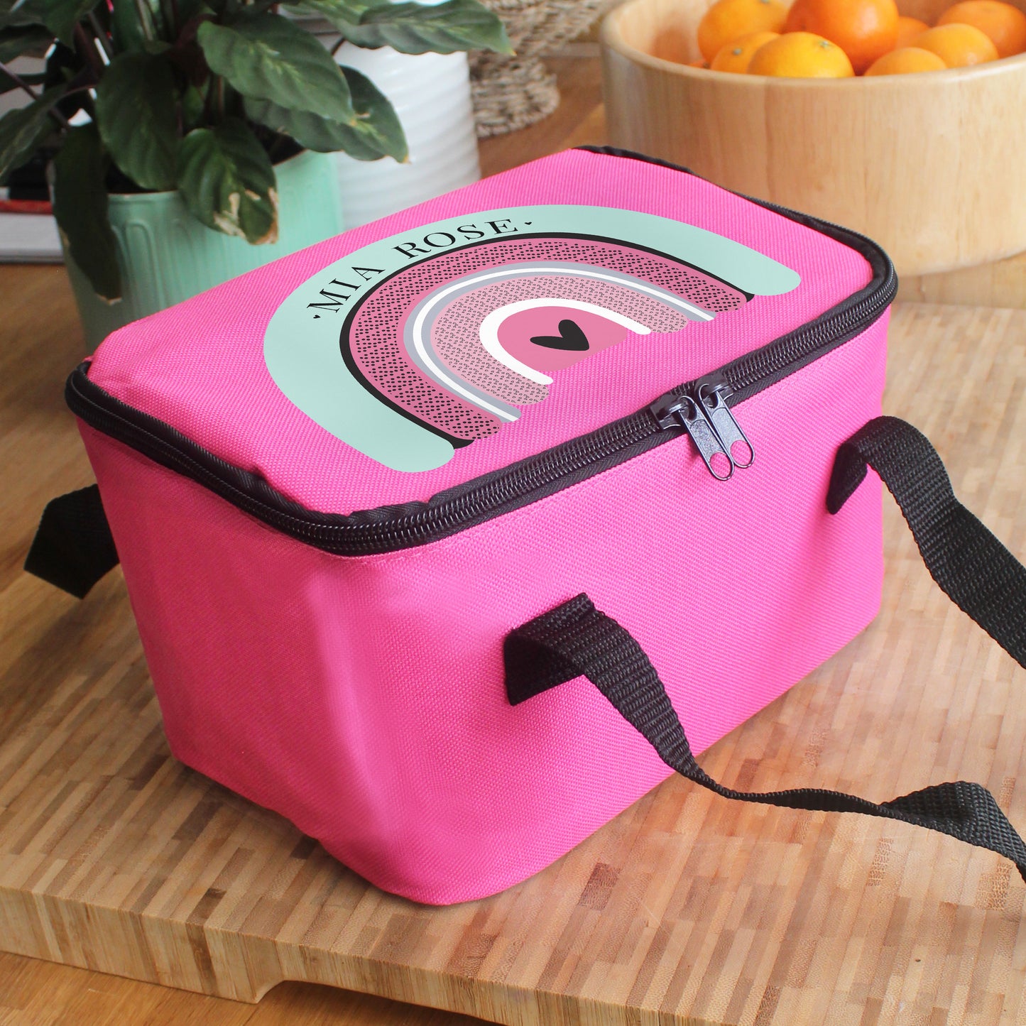 Personalised Rainbow Pink Lunch Bag - MK&JD Gifts
