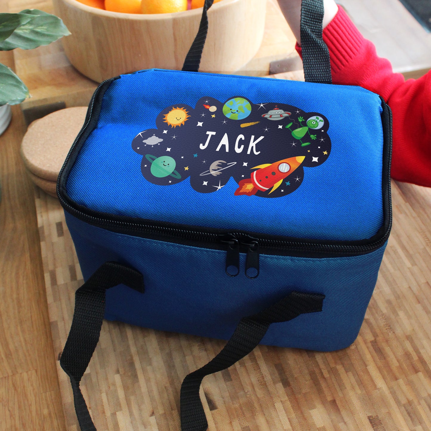 Personalised Space Blue Lunch Bag - MK&JD Gifts