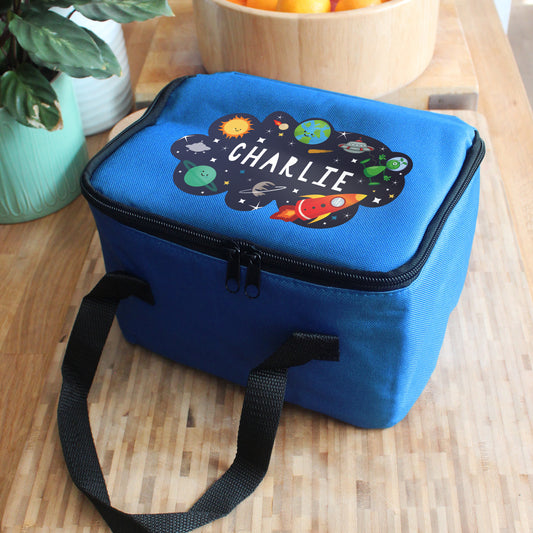 Personalised Space Blue Lunch Bag - MK&JD Gifts