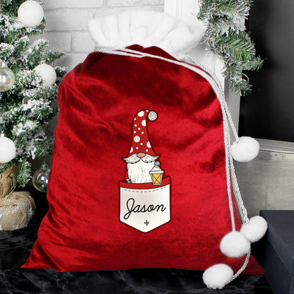 Personalised Gonk Family Red Christmas Sack - Male - MK&JD Gifts