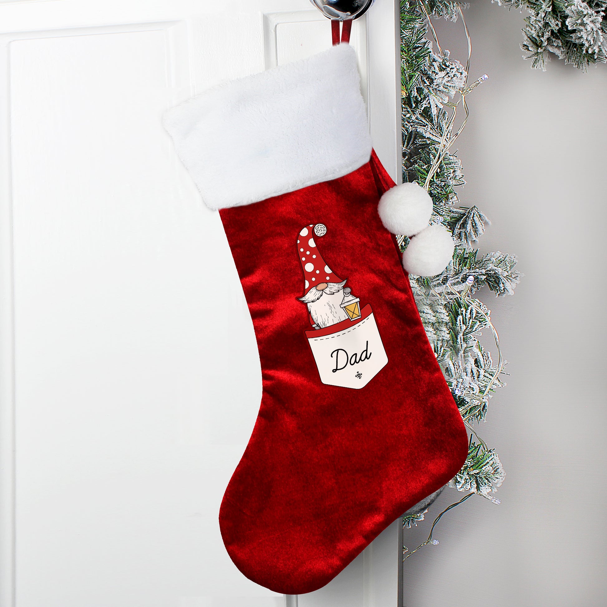 Personalised Gonk Family Red Christmas Stocking- Male - MK&JD Gifts