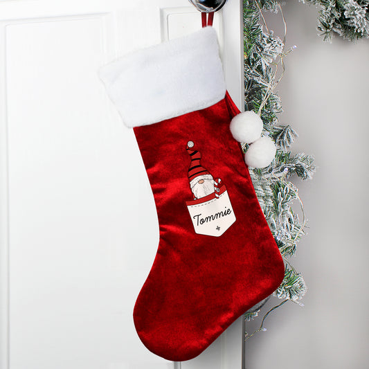 Personalised Gonk Family Red Christmas Stocking- Boy - MK&JD Gifts