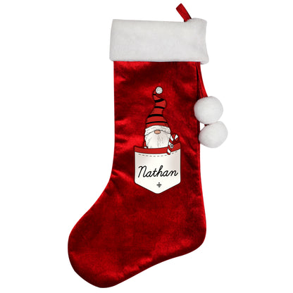 Personalised Gonk Family Red Christmas Stocking- Boy - MK&JD Gifts