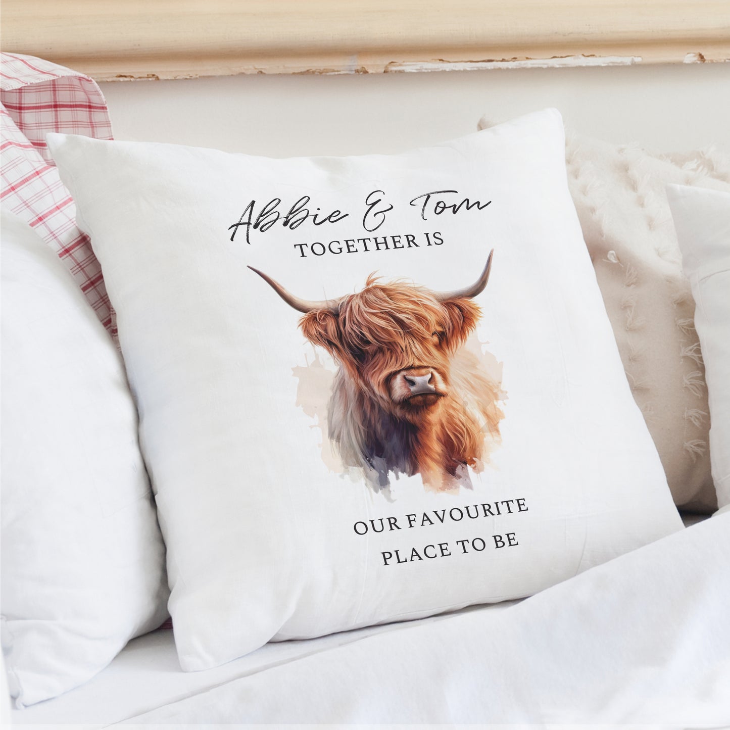 Personalised Highland Cow Cushion - MK&JD Gifts