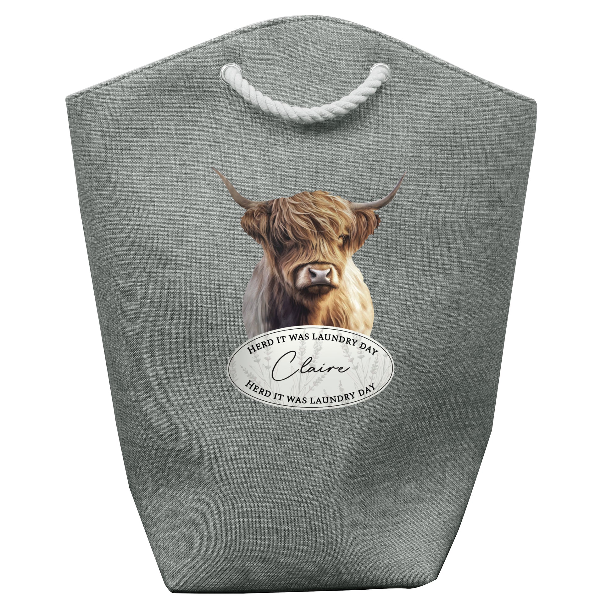 Personalised Highland Cow Laundry Bag - MK&JD Gifts