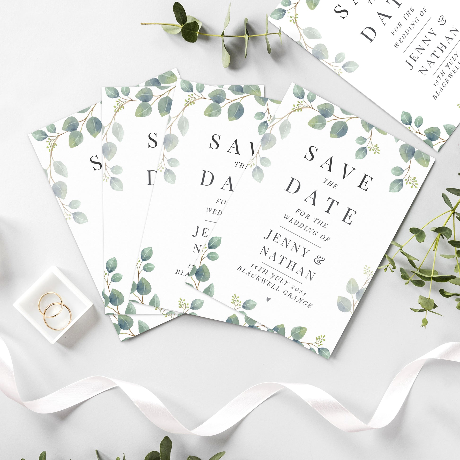 Personalised Botanical Wedding Save the Dates Pack of 36 - MK&JD Gifts