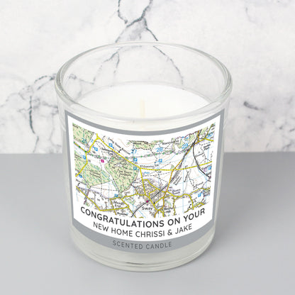 Personalised Present Day Map Compass Scented Jar Candle - MK&JD Gifts