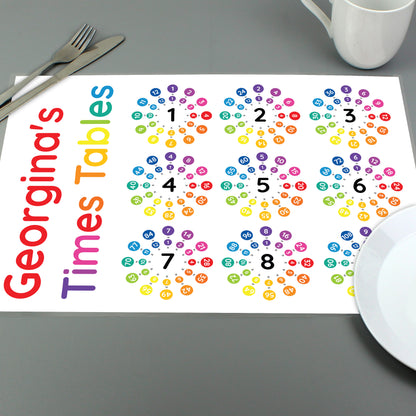 Personalised Times Tables Placemat - MK&JD Gifts