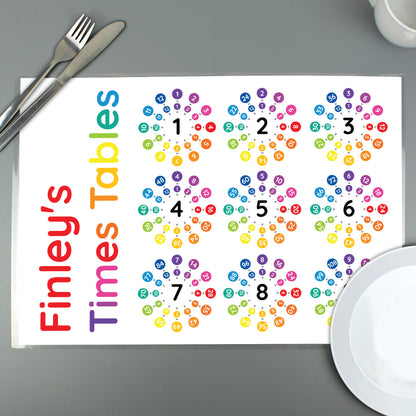 Personalised Times Tables Placemat - MK&JD Gifts