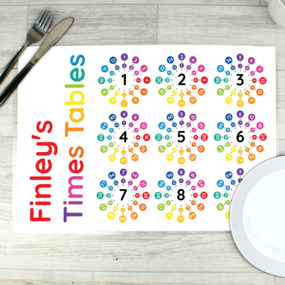 Personalised Times Tables Placemat - MK&JD Gifts