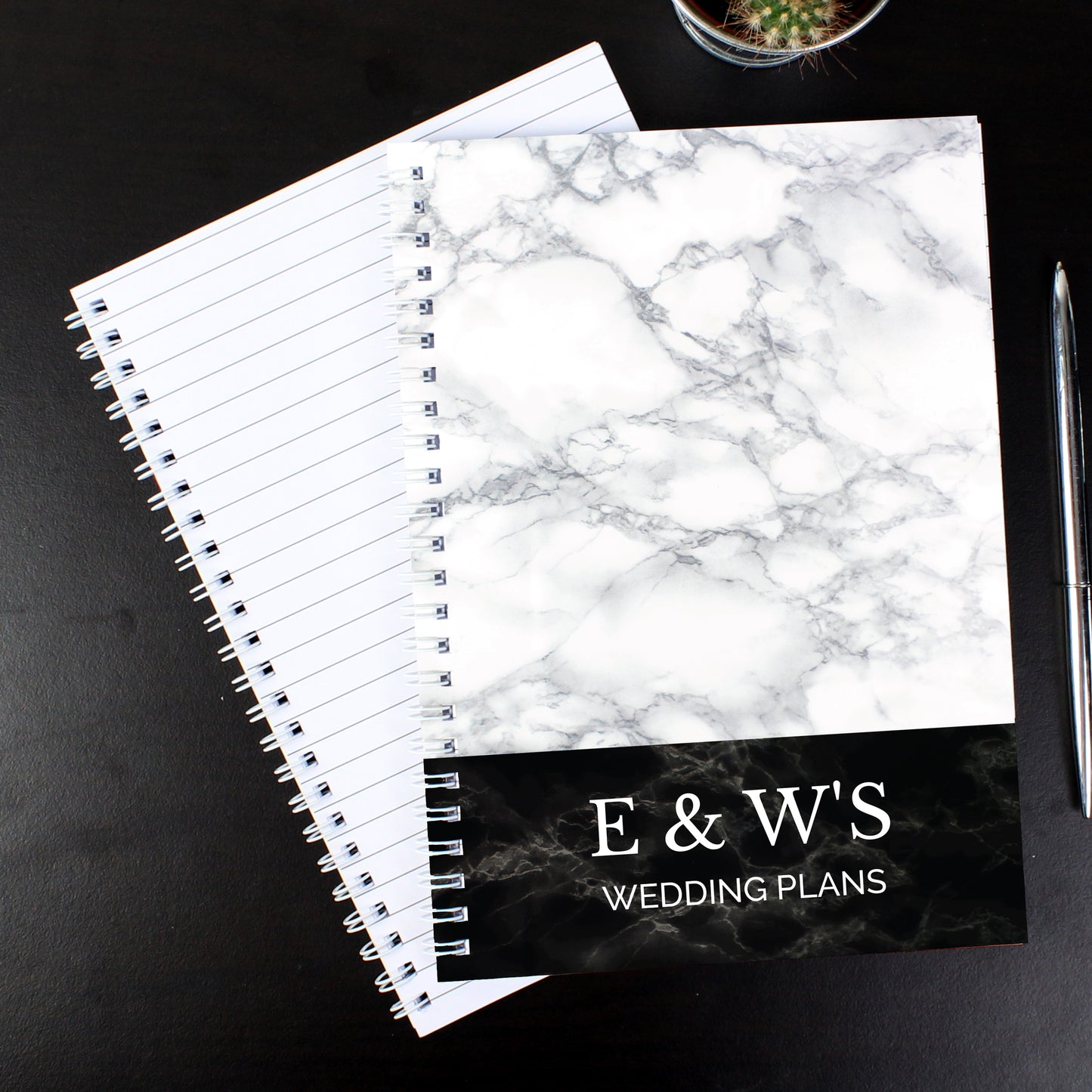 Personalised Marble Effect A5 Notebook - MK&JD Gifts