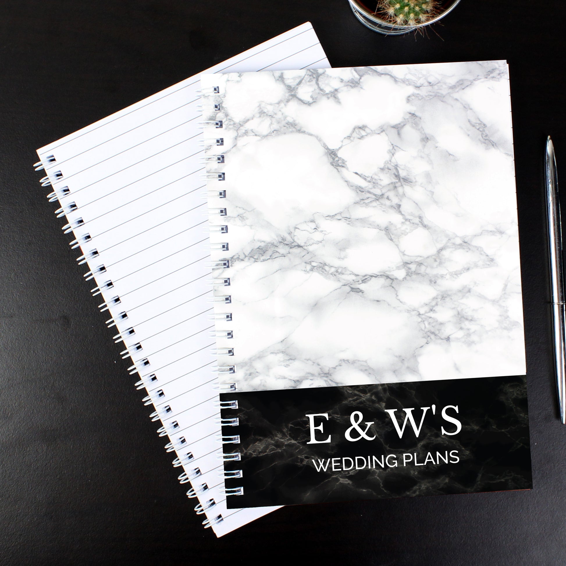 Personalised Marble Effect A5 Notebook - MK&JD Gifts