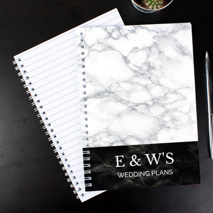 Personalised Marble Effect A5 Notebook - MK&JD Gifts