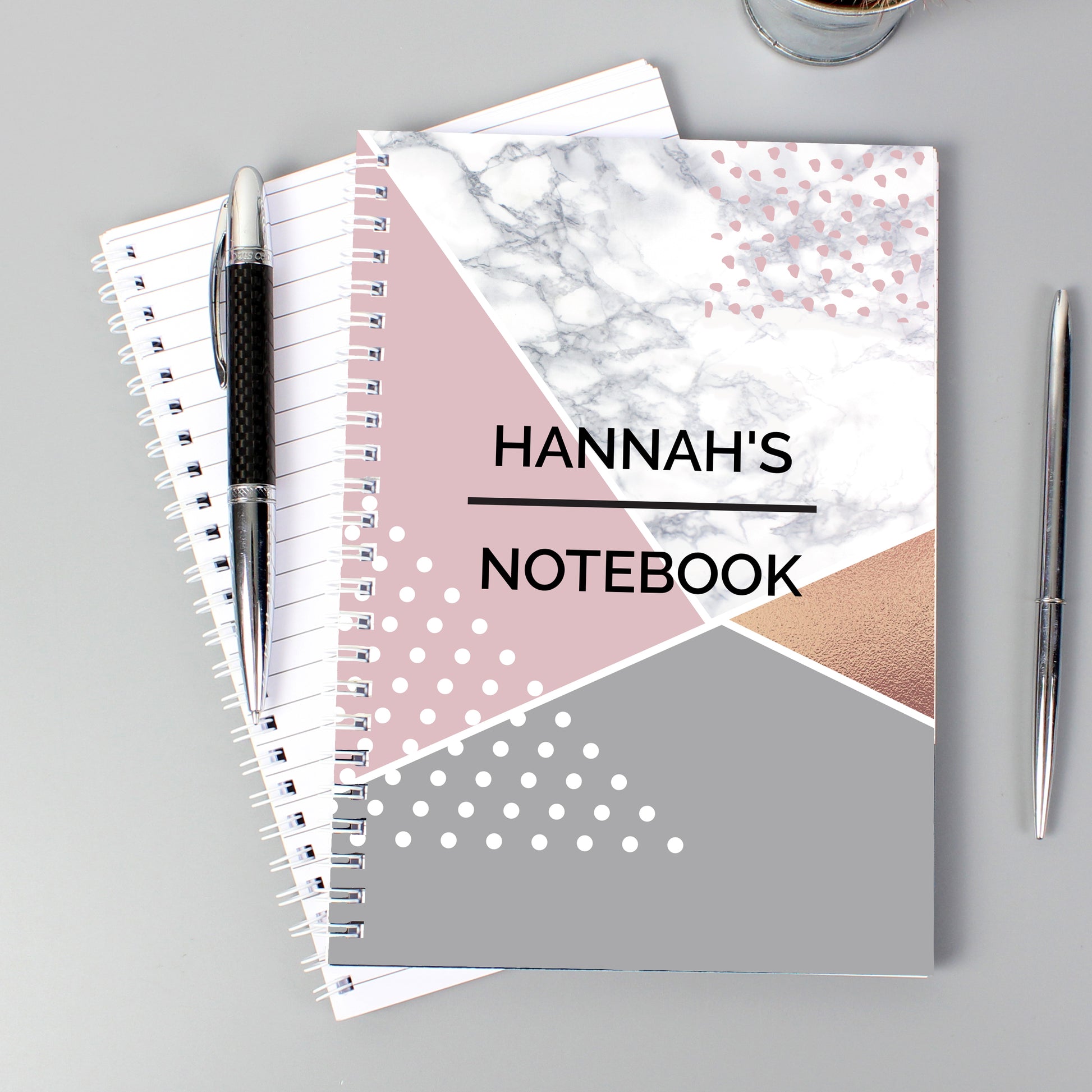 Personalised Geometric A5 Notebook - MK&JD Gifts