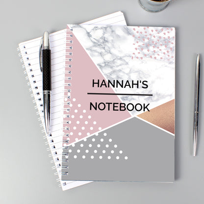 Personalised Geometric A5 Notebook - MK&JD Gifts