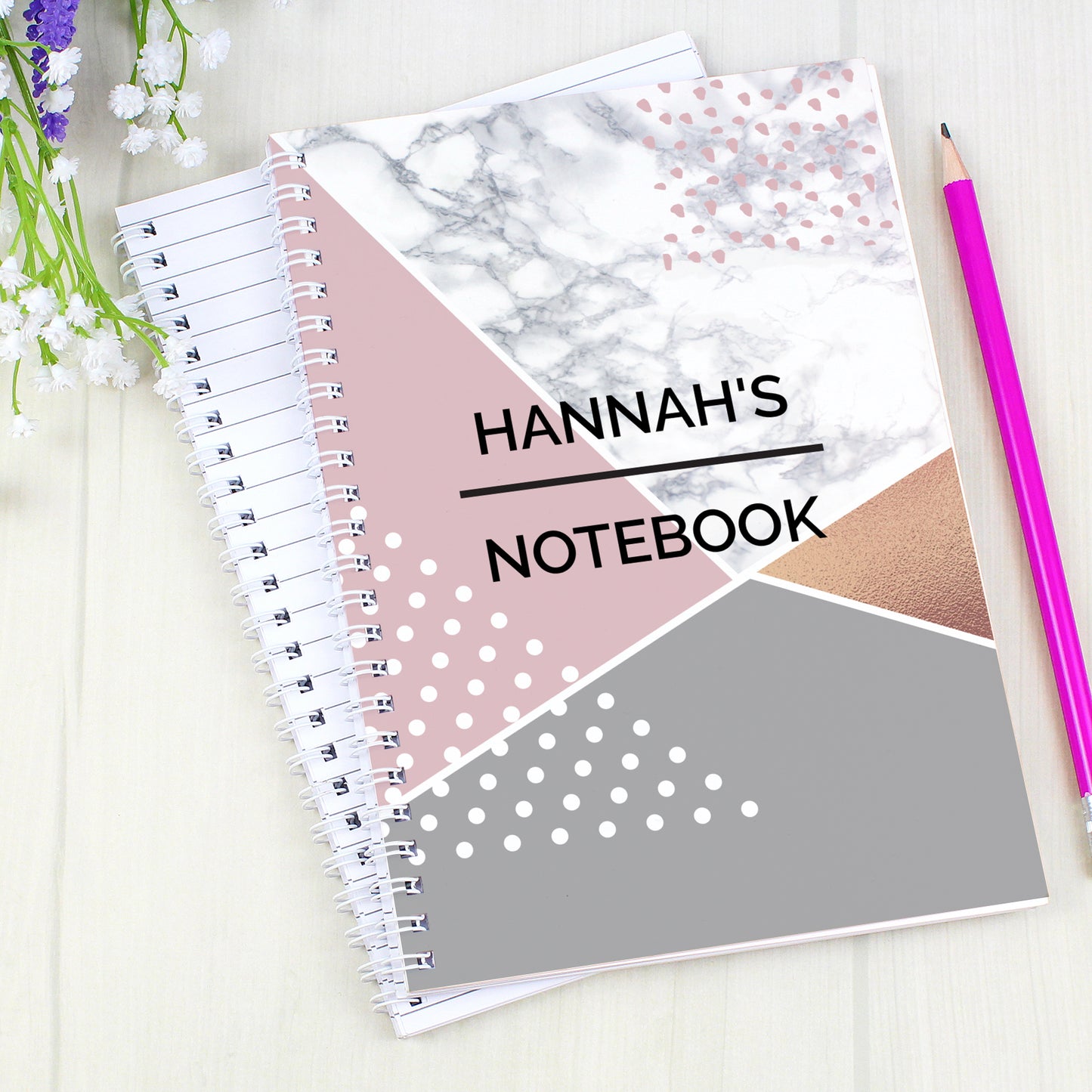 Personalised Geometric A5 Notebook - MK&JD Gifts