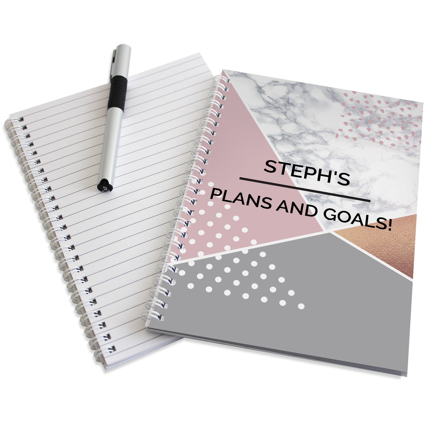 Personalised Geometric A5 Notebook - MK&JD Gifts
