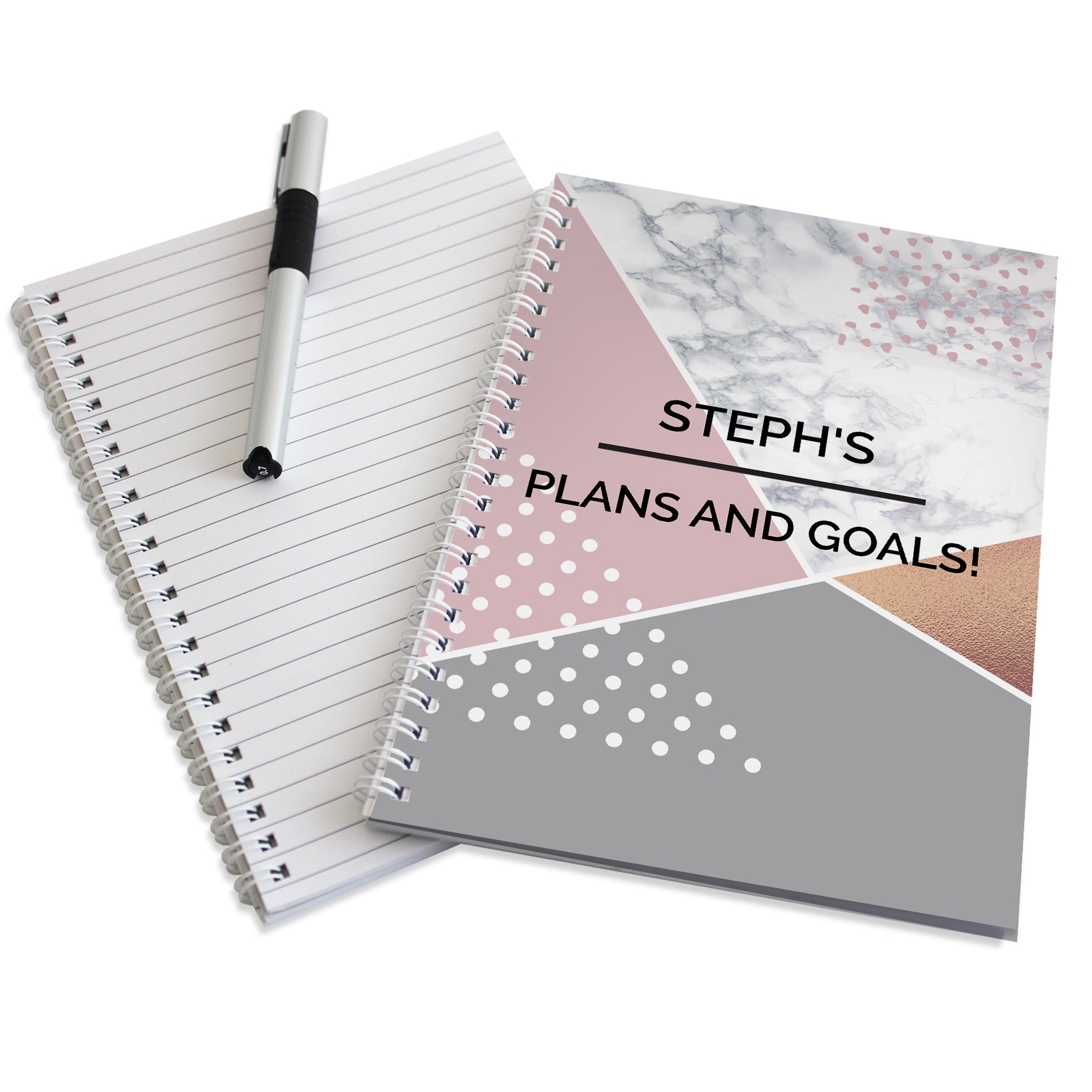 Personalised Geometric A5 Notebook - MK&JD Gifts