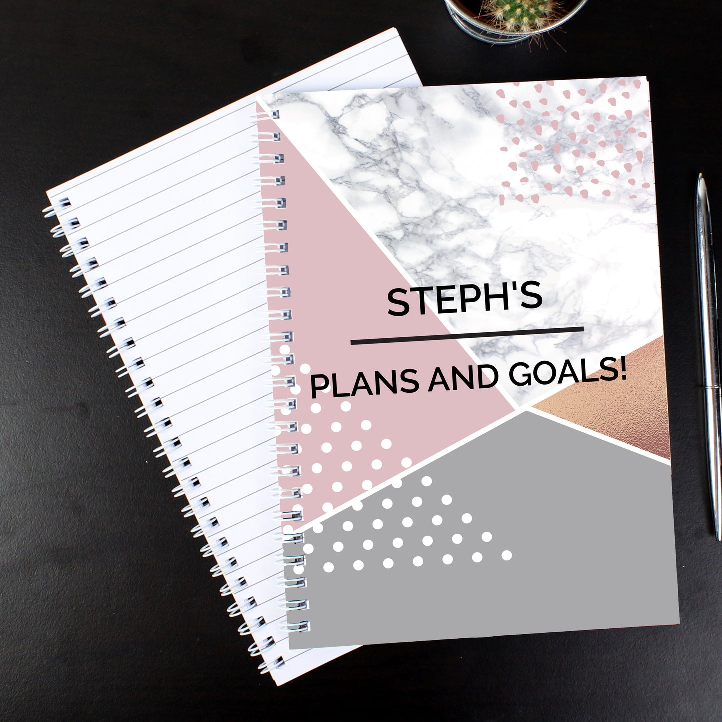 Personalised Geometric A5 Notebook - MK&JD Gifts