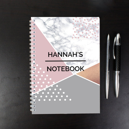 Personalised Geometric A5 Notebook - MK&JD Gifts