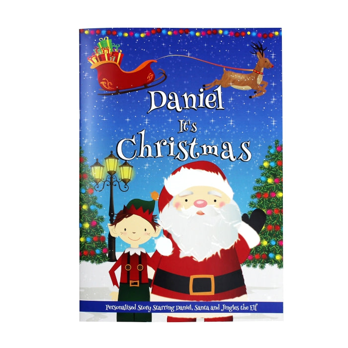Personalised Boys ""It's Christmas"" Story Book, Featuring Santa and his Elf Jingles - MK&JD Gifts