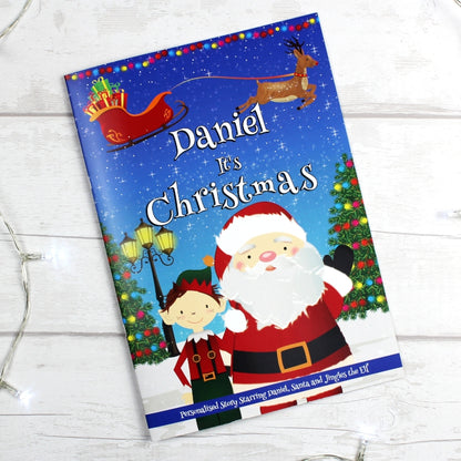 Personalised Boys ""It's Christmas"" Story Book, Featuring Santa and his Elf Jingles - MK&JD Gifts