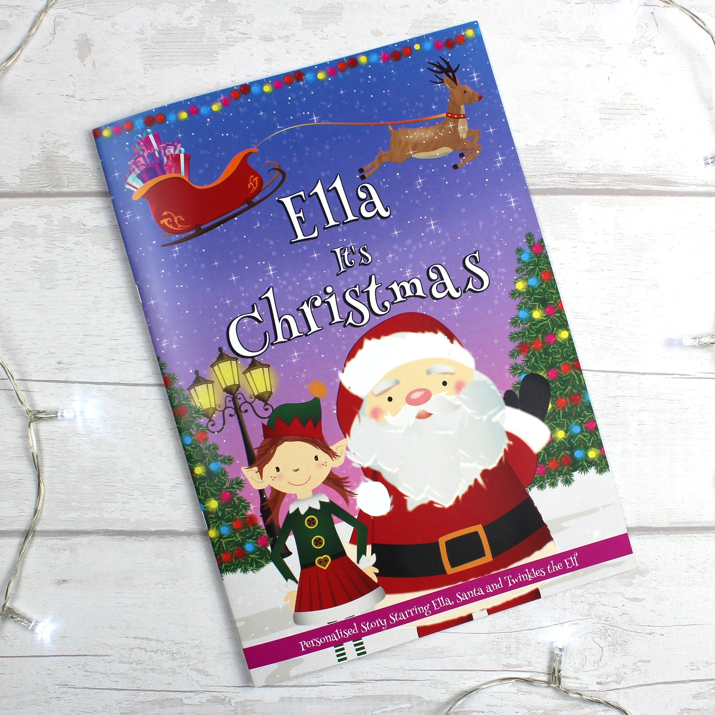 Personalised Girls ""It's Christmas"" Story Book, Featuring Santa and his Elf Twinkles - MK&JD Gifts