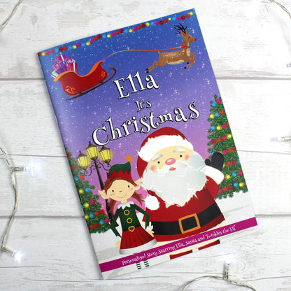 Personalised Girls ""It's Christmas"" Story Book, Featuring Santa and his Elf Twinkles - MK&JD Gifts