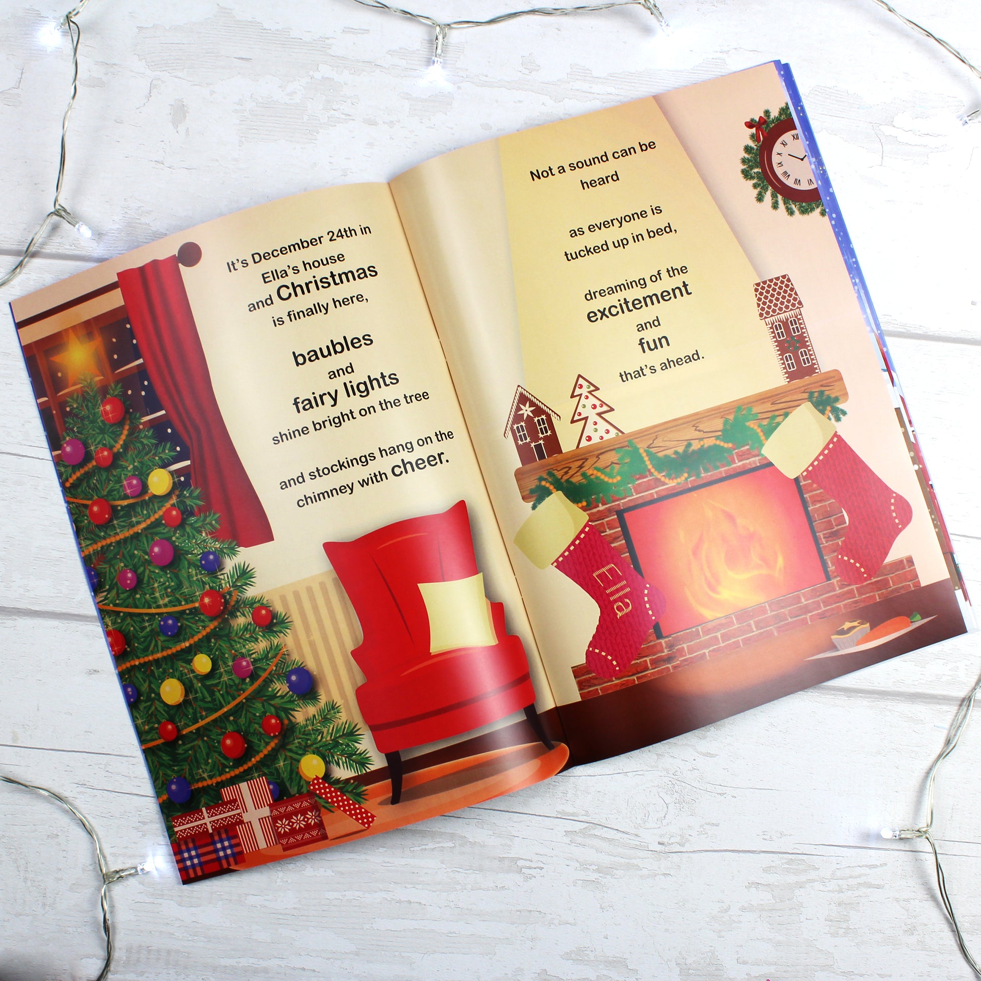 Personalised Girls ""It's Christmas"" Story Book, Featuring Santa and his Elf Twinkles - MK&JD Gifts