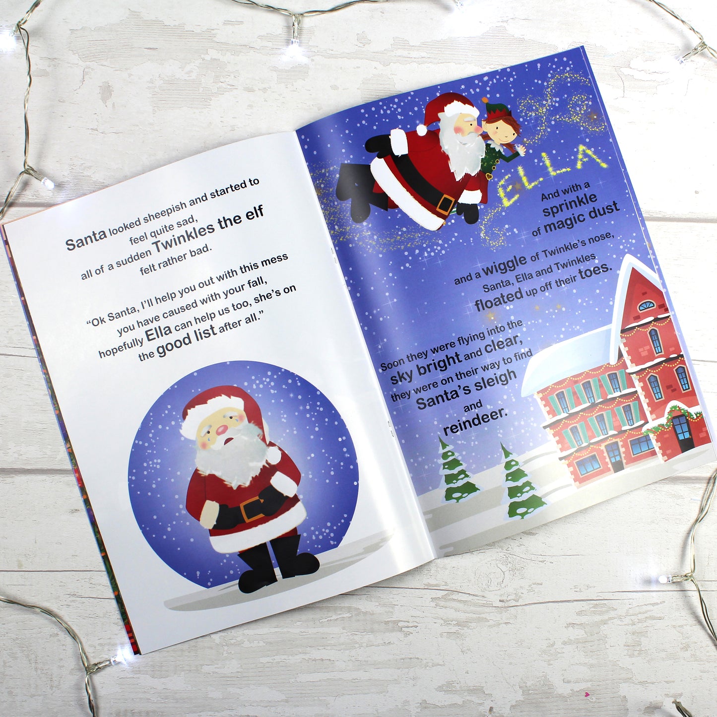 Personalised Girls ""It's Christmas"" Story Book, Featuring Santa and his Elf Twinkles - MK&JD Gifts
