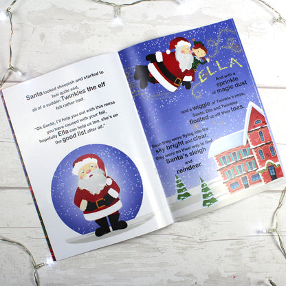 Personalised Girls ""It's Christmas"" Story Book, Featuring Santa and his Elf Twinkles - MK&JD Gifts