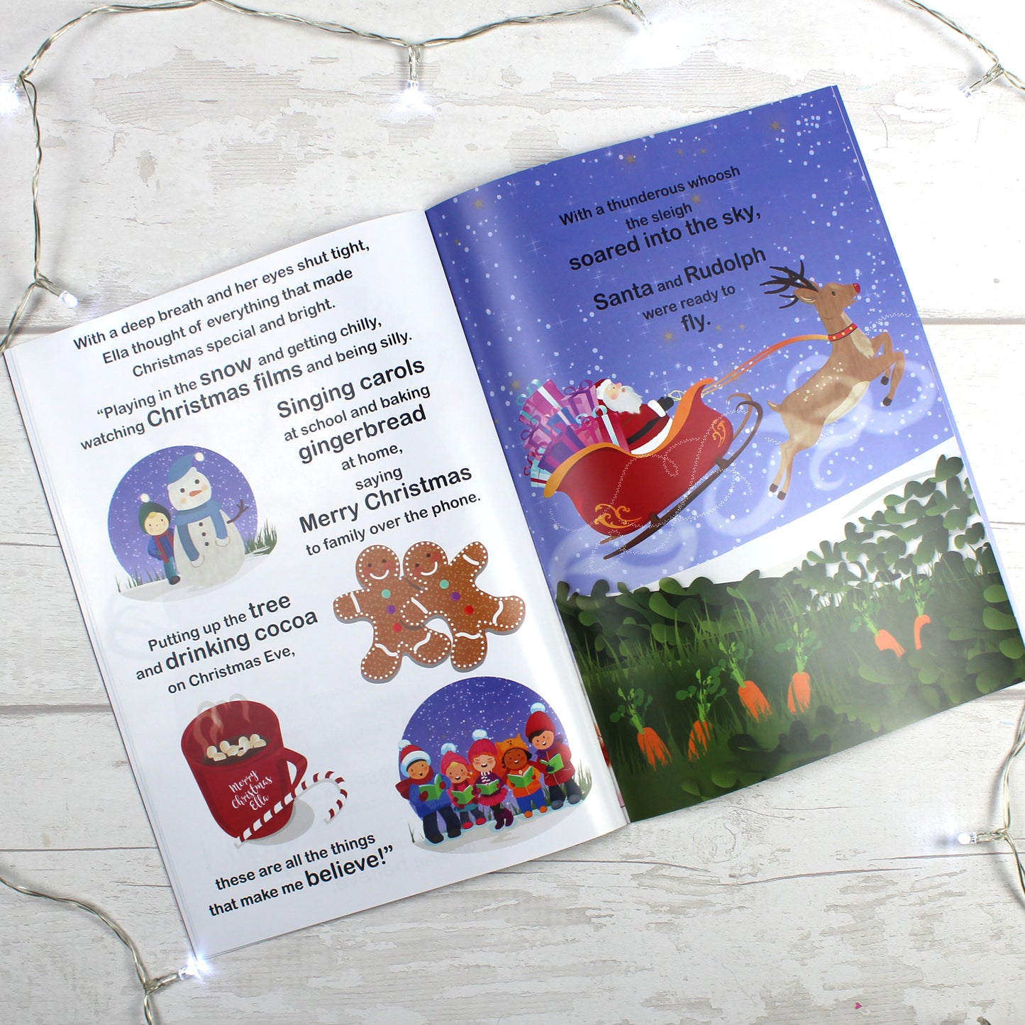 Personalised Girls ""It's Christmas"" Story Book, Featuring Santa and his Elf Twinkles - MK&JD Gifts