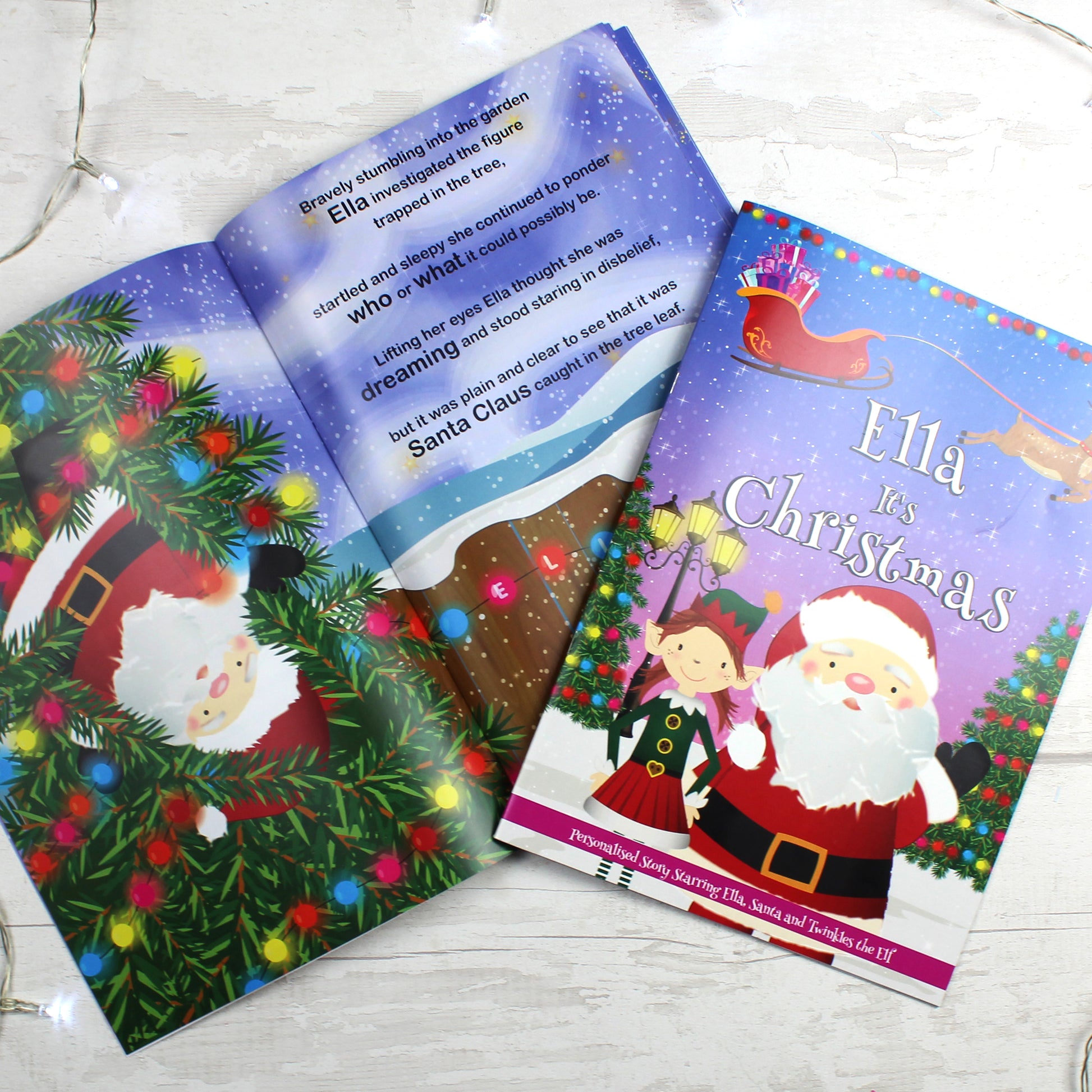 Personalised Girls ""It's Christmas"" Story Book, Featuring Santa and his Elf Twinkles - MK&JD Gifts