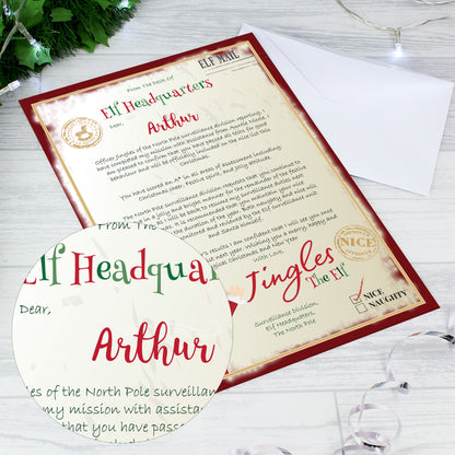 Personalised Elf Surveillance Christmas Letter - MK&JD Gifts