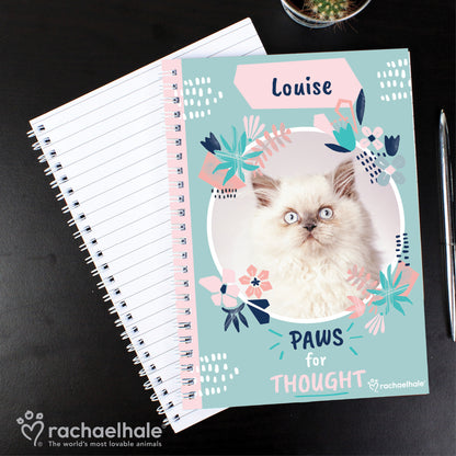 Personalised Rachael Hale 'Paws for Thought' Cat A5 Notebook - MK&JD Gifts