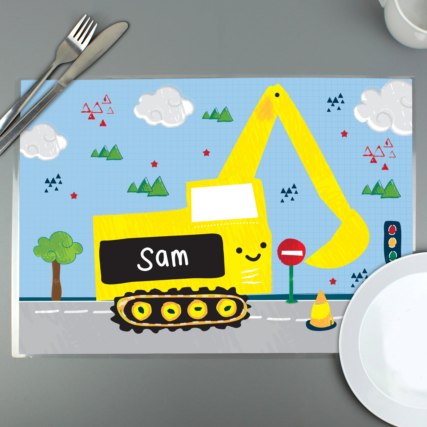 Personalised Digger Placemat - MK&JD Gifts