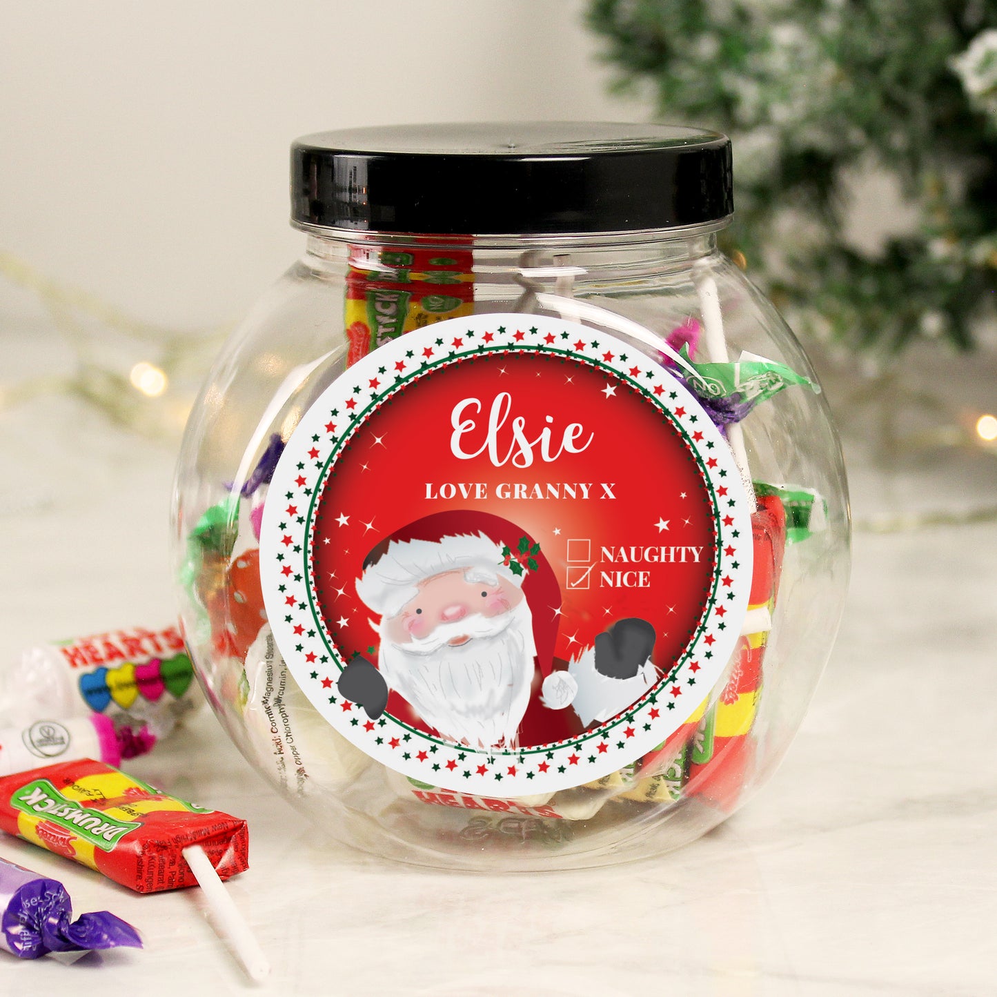 Personalised Santa Christmas Sweet Jar - MK&JD Gifts