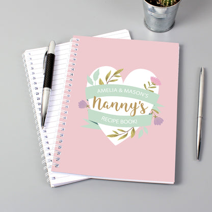 Personalised Floral Heart A5 Notebook - MK&JD Gifts