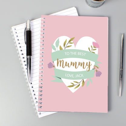 Personalised Floral Heart A5 Notebook - MK&JD Gifts