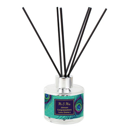 Personalised Peacock Reed Diffuser - MK&JD Gifts