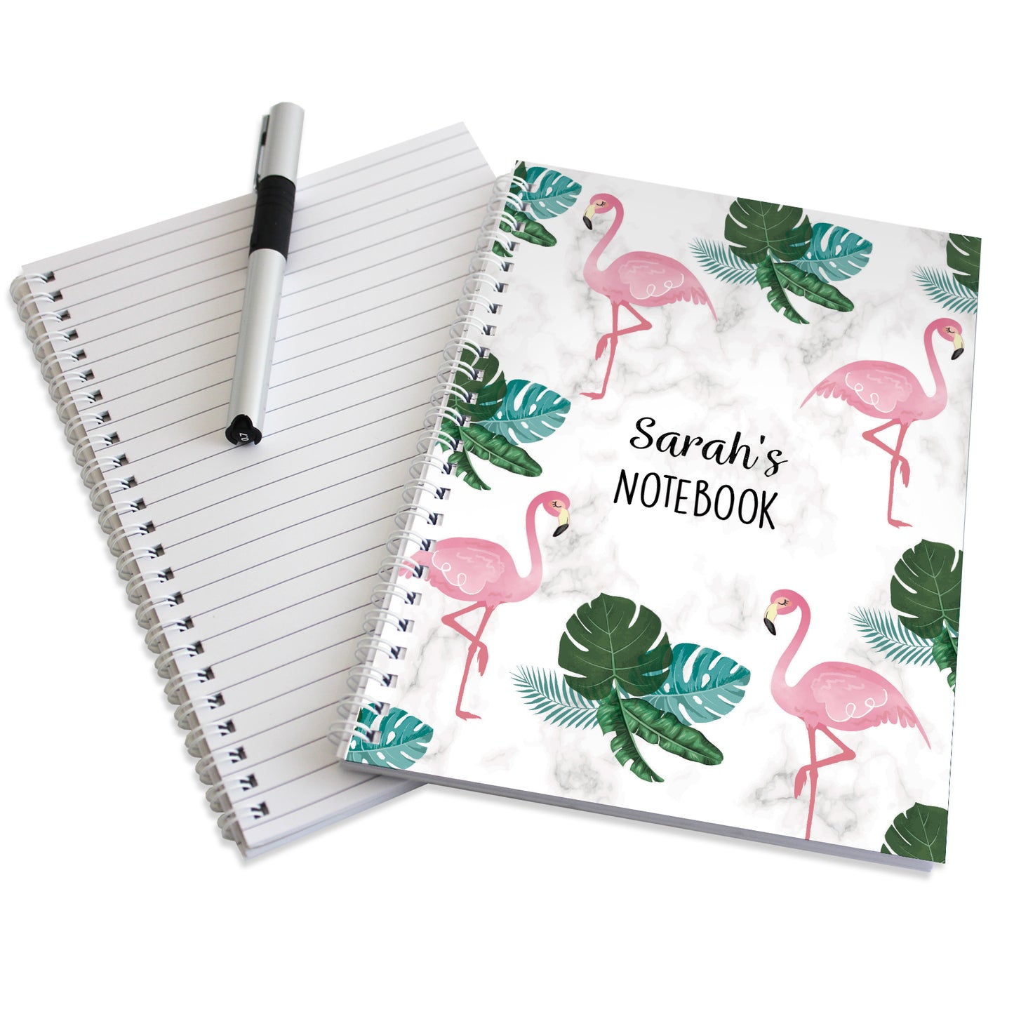 Personalised Flamingo A5 Notebook - MK&JD Gifts