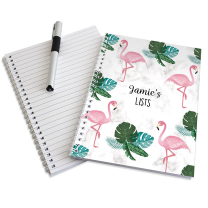 Personalised Flamingo A5 Notebook - MK&JD Gifts