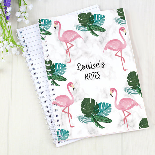 Personalised Flamingo A5 Notebook - MK&JD Gifts