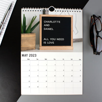 Personalised A4 Couple You And Me Calendar - MK&JD Gifts