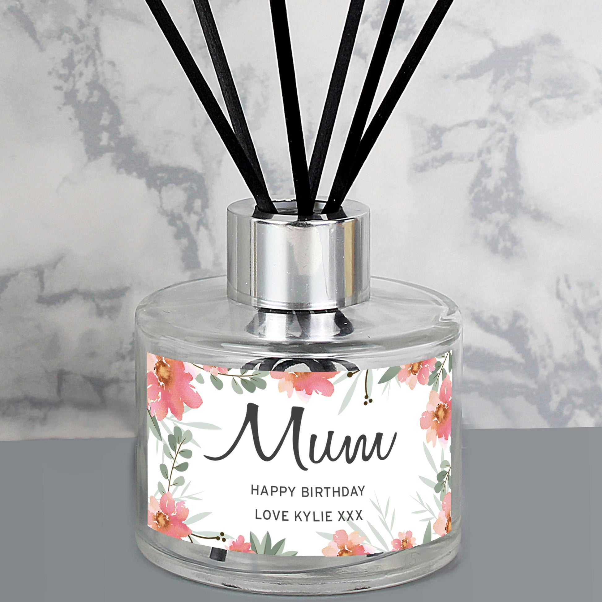 Personalised Floral Sentimental Reed Diffuser - MK&JD Gifts