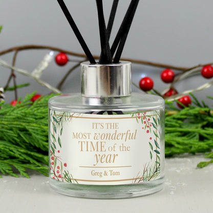 Personalised 'Wonderful Time of The Year' Christmas Reed Diffuser - MK&JD Gifts