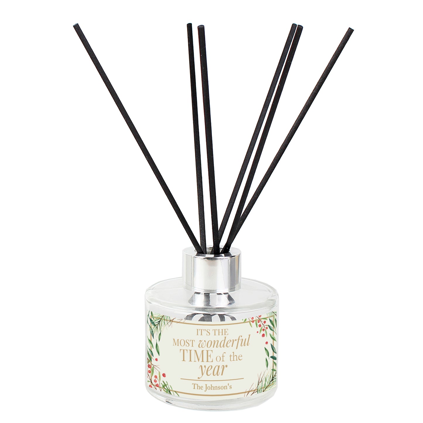 Personalised 'Wonderful Time of The Year' Christmas Reed Diffuser - MK&JD Gifts